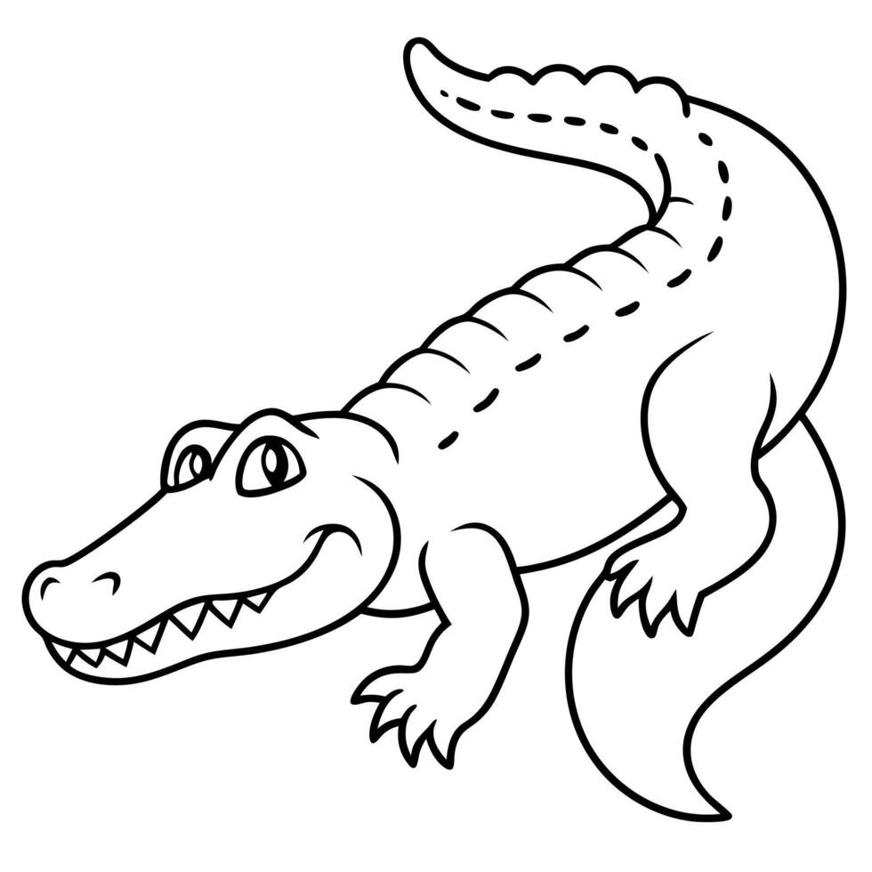 aligater, illustration line art vector