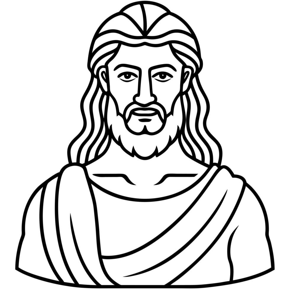 erebus god of darkness and shadow, illustration line art vector