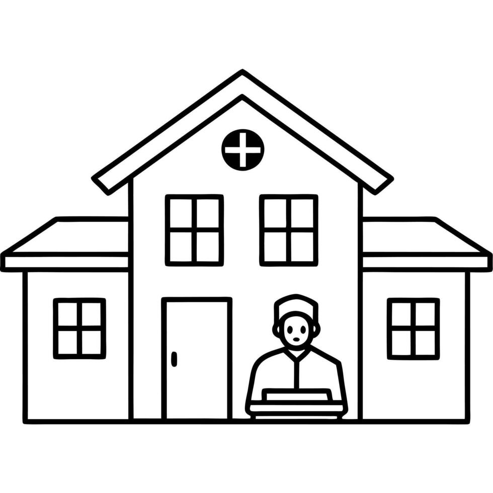 nursing home illustration , illustration line art vector