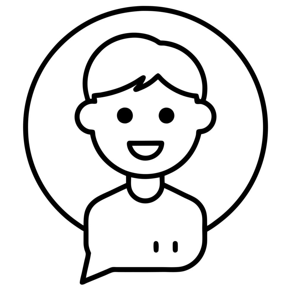 chatting icon, illustration line art vector