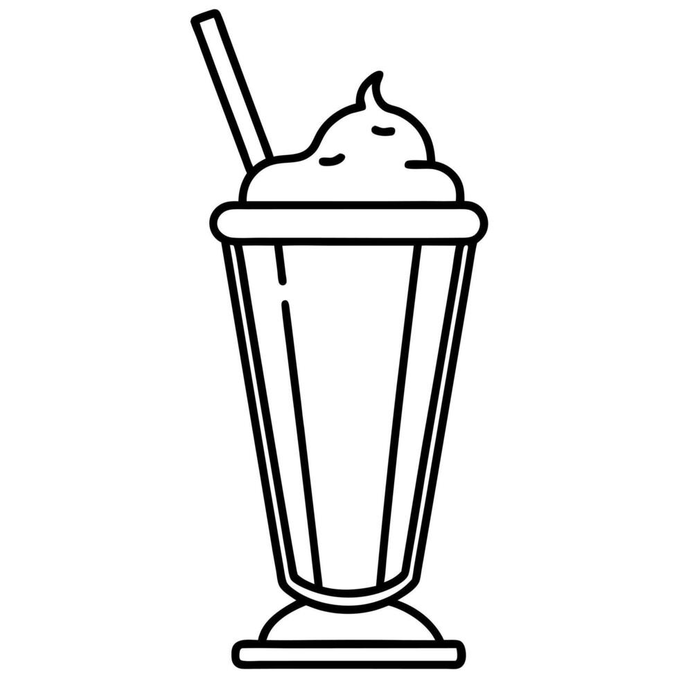 blender milkshake, illustration line art vector