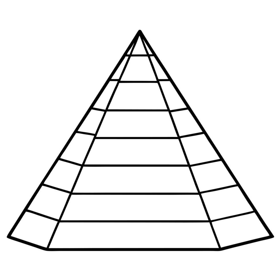 a pyramid, illustration line art vector