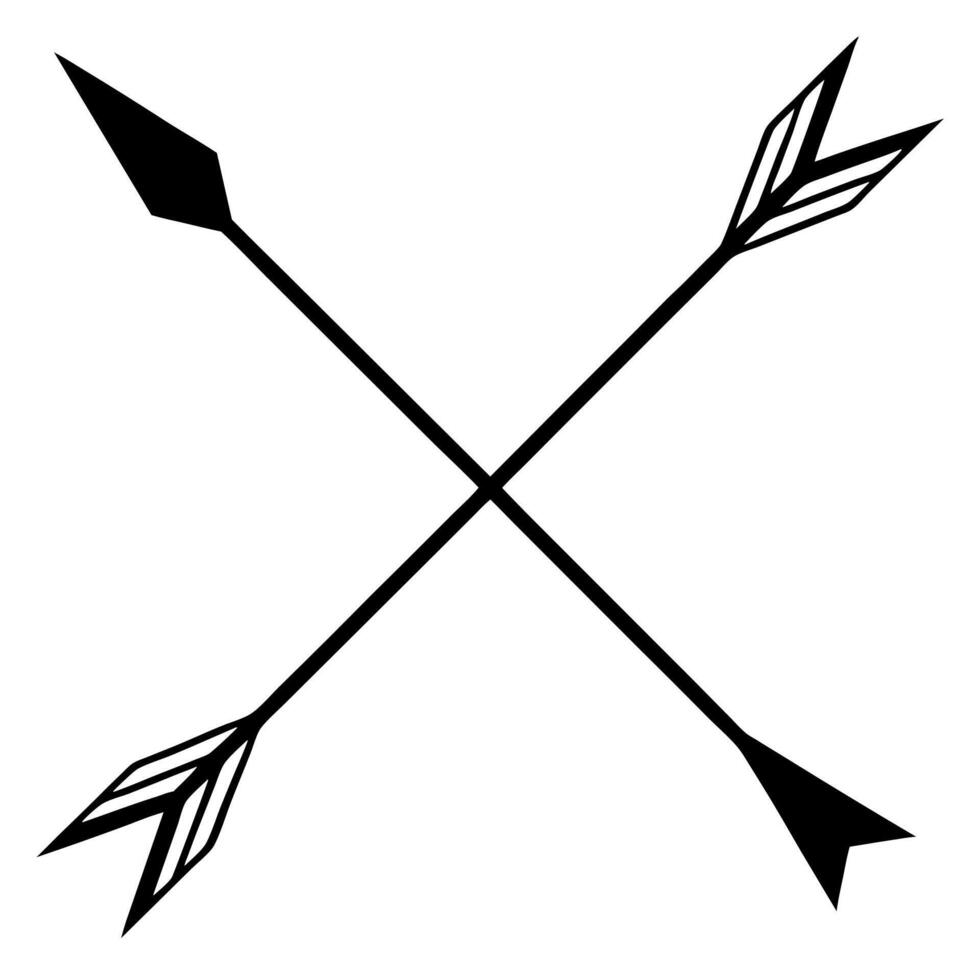 solid silhouette black 2 line arrows with artistic, illustration line art vector