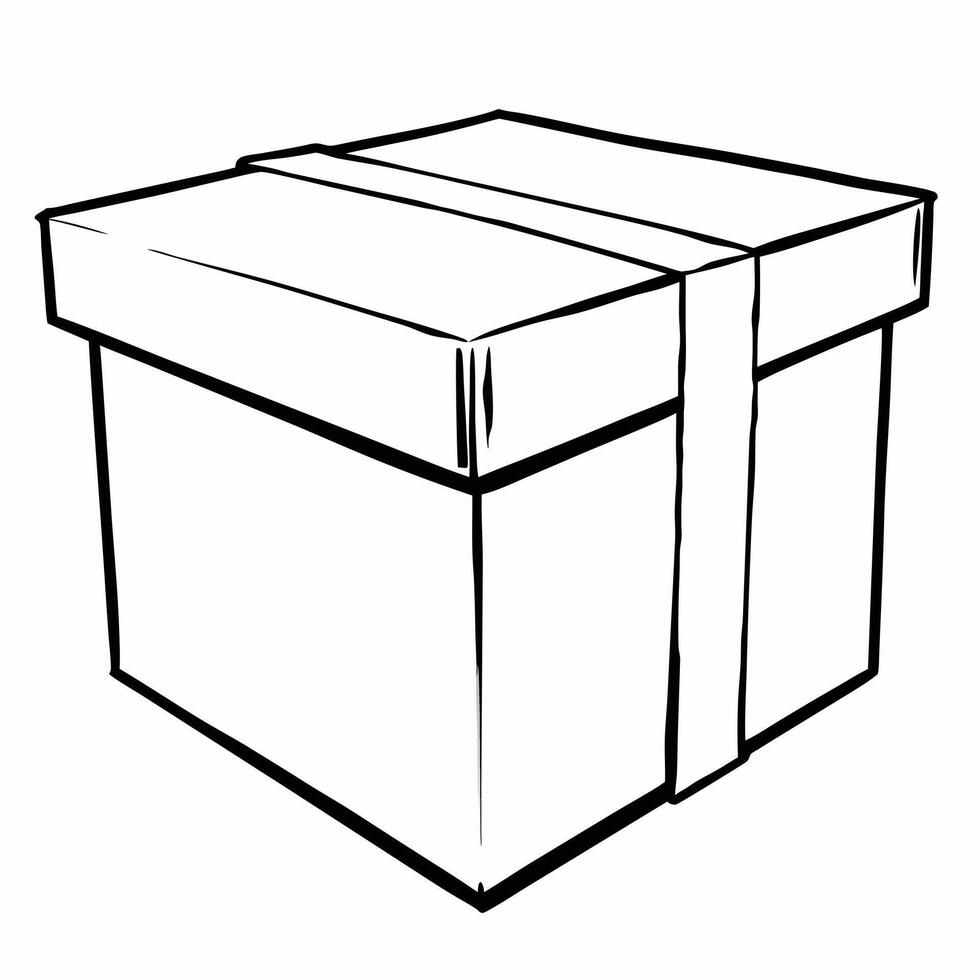 box, illustration line art vector