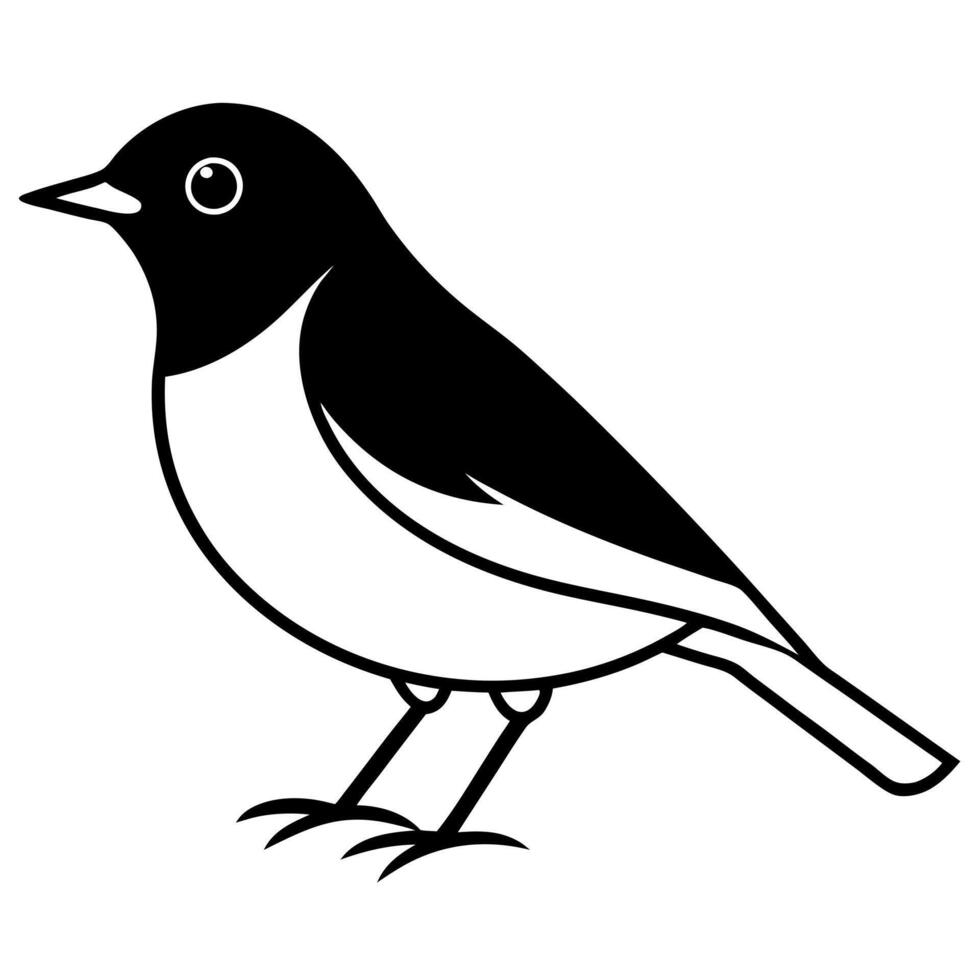 american robin icon on white background, illustration line art vector