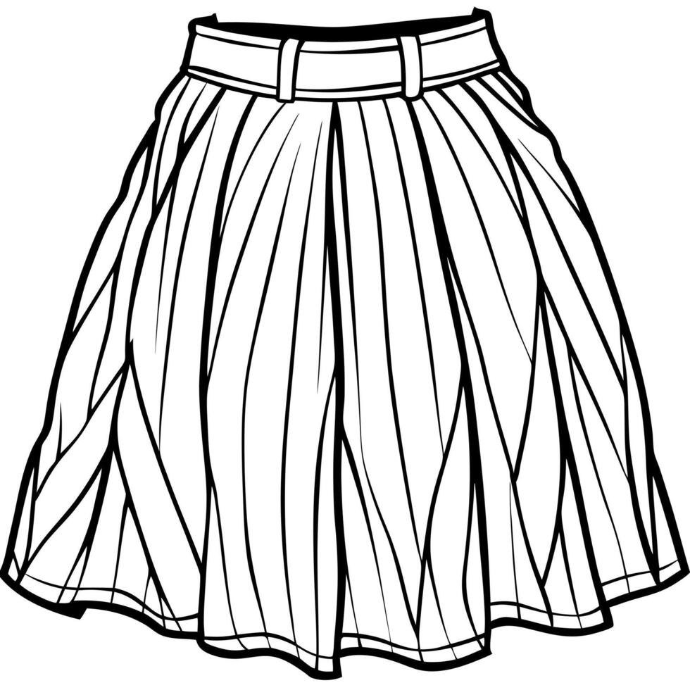 skirt, illustration line art vector