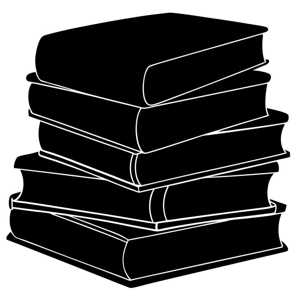 books, illustration line art vector