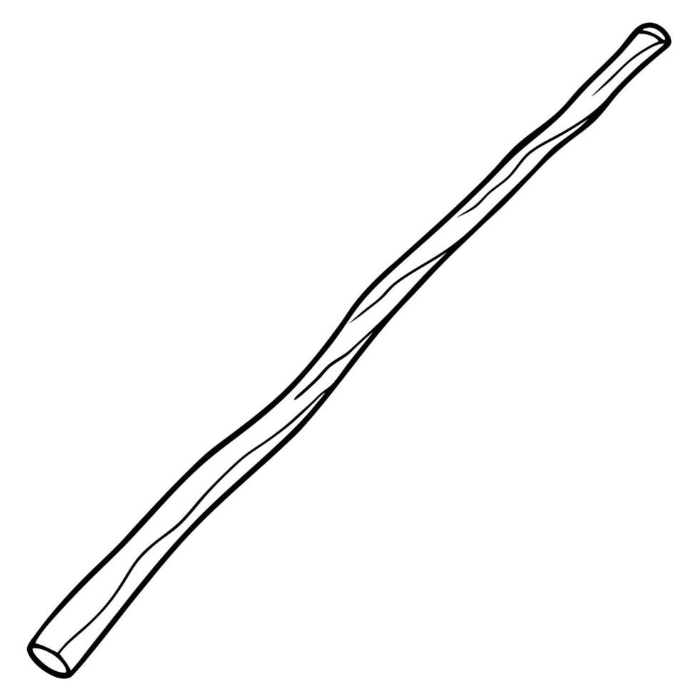 a wooden stick, illustration line art vector