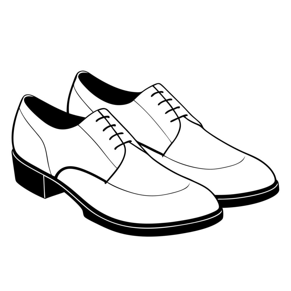 chelsea shoes, illustration line art vector