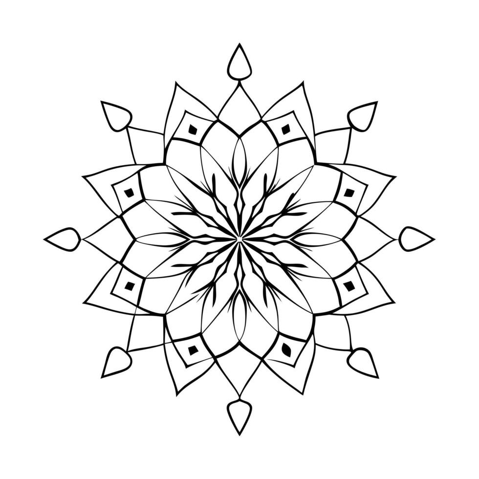 use simple lines and geometric shapes such as triangles, circles, and squares, mandala smooth line vector