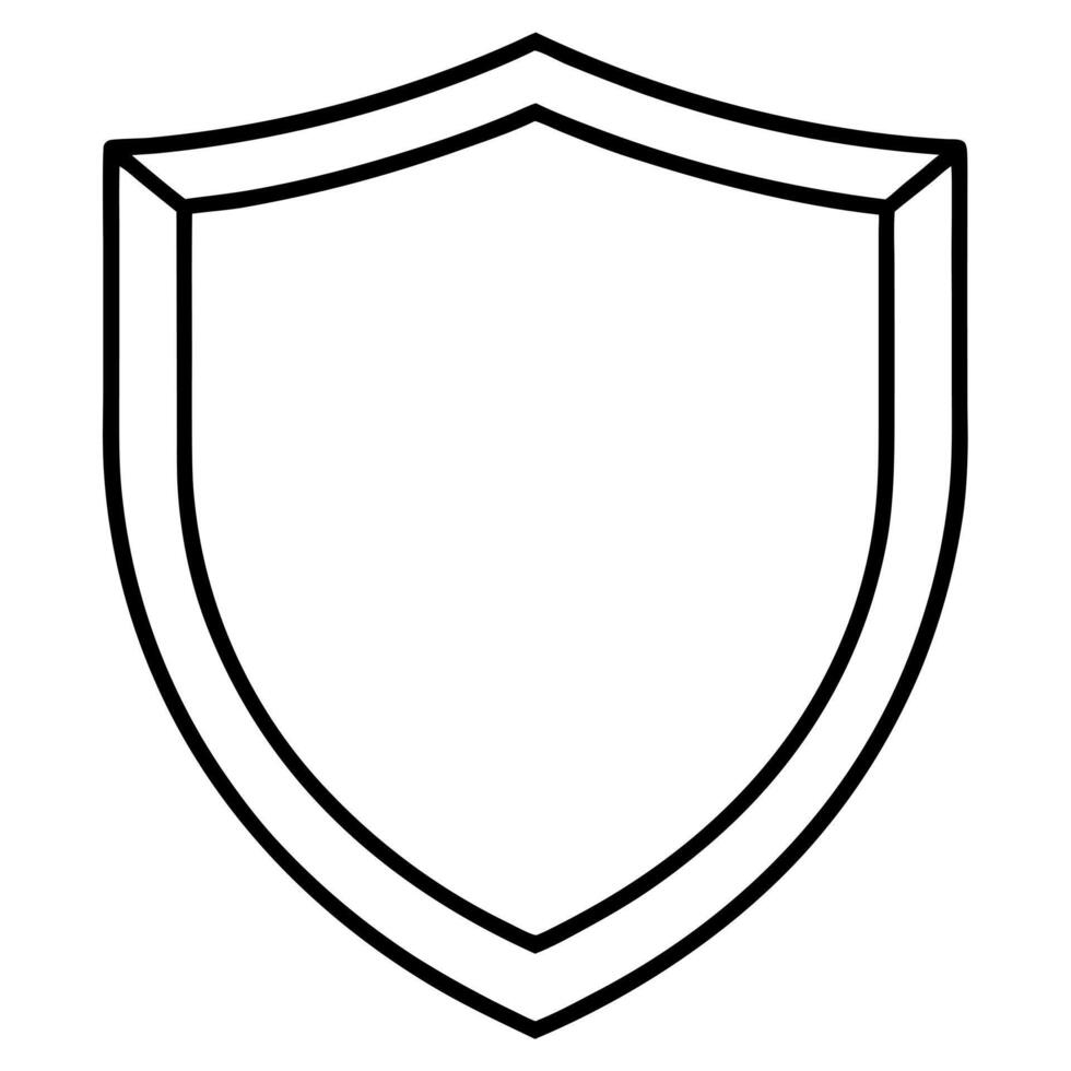 shield shape, illustration line art vector