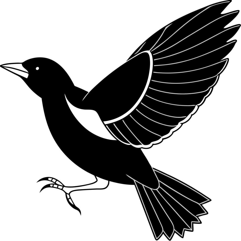 a oriole is jamping, illustration line art vector