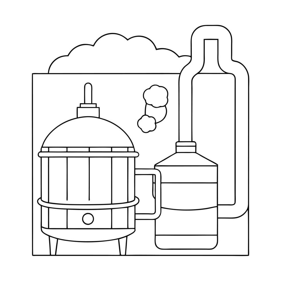 brewing, illustration line art vector