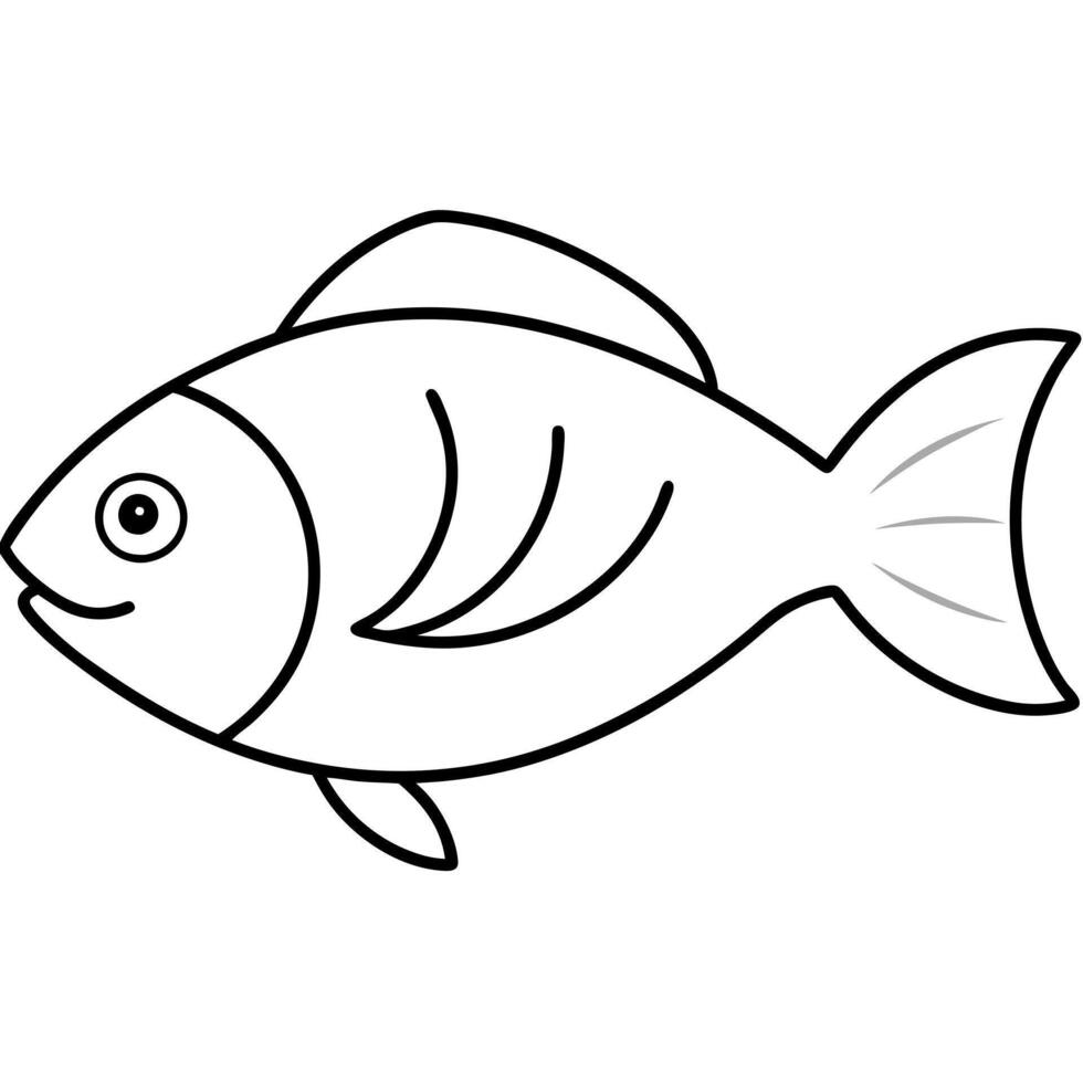 fish, illustration line art vector