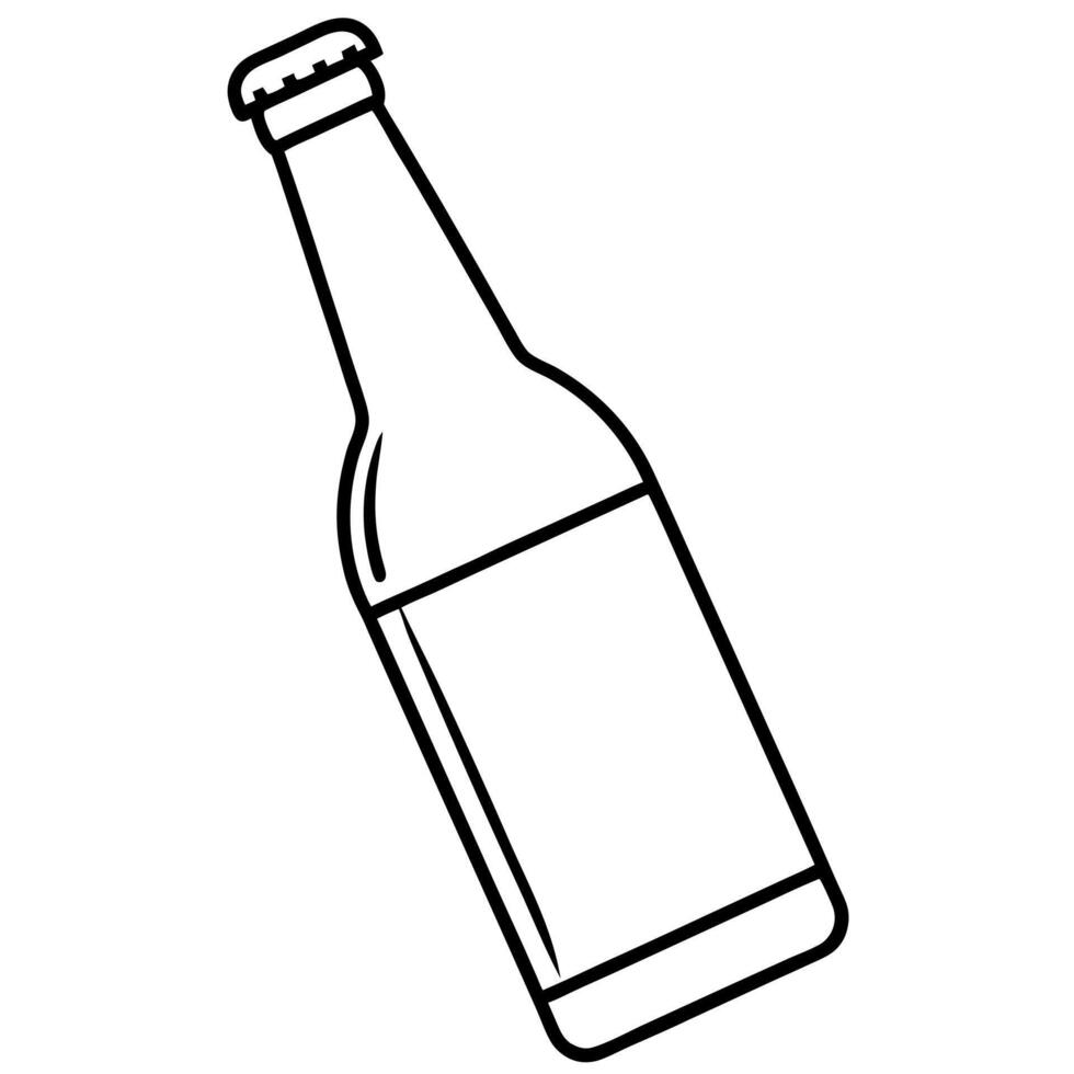 beer bottle, illustration line art vector