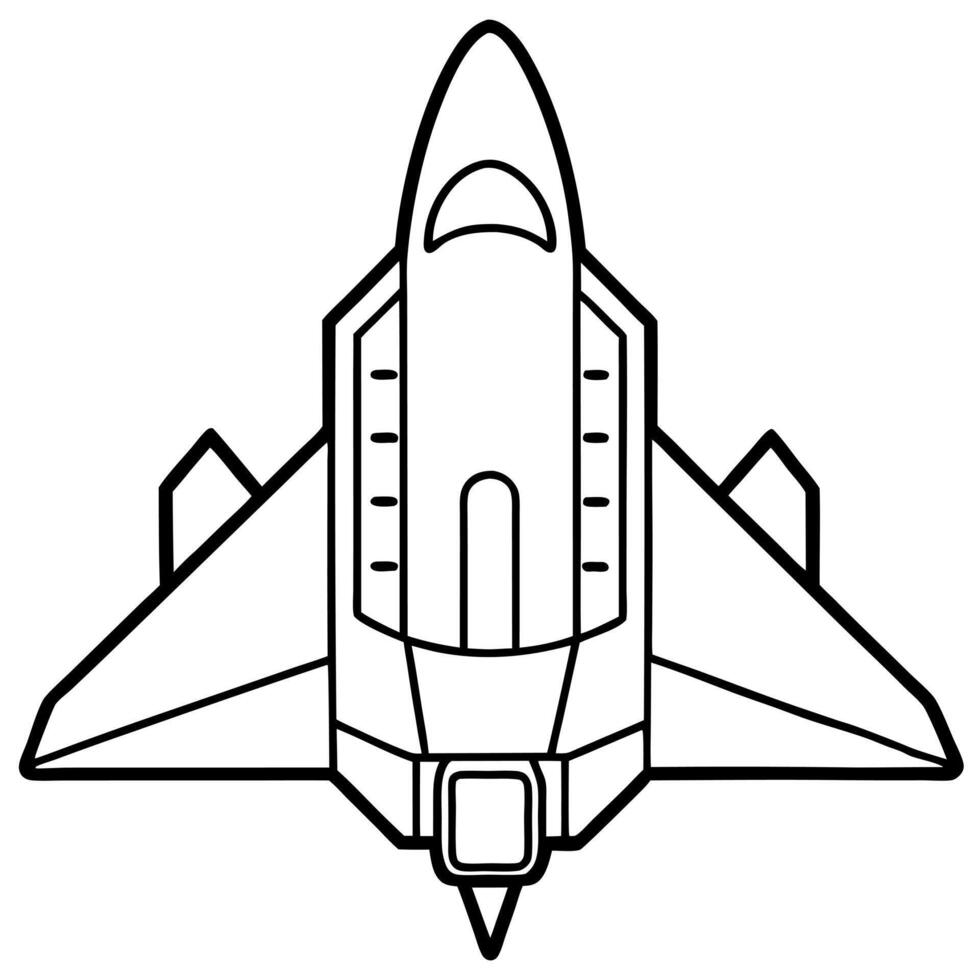big space plane military, illustration line art vector