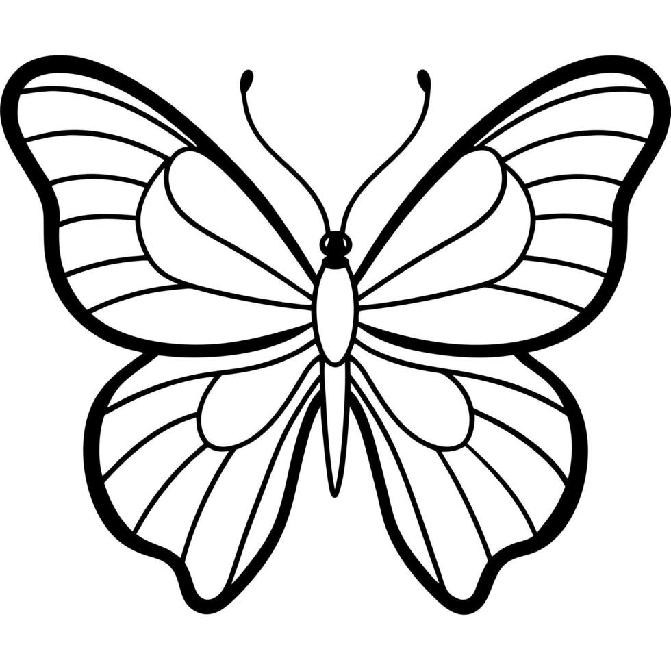 butterfly thick lines, illustration line art vector