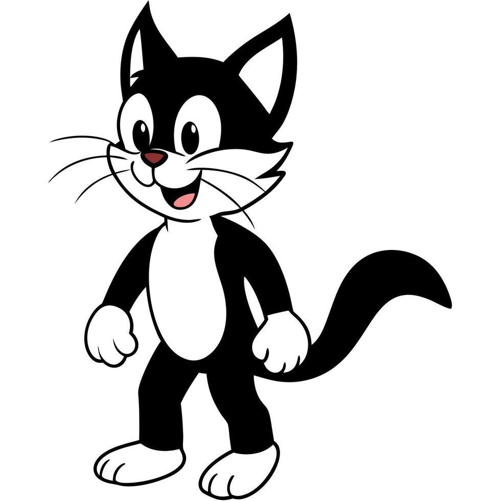 cartoon-style image featuring a well-known animated character, a grey anthropomorphic cat with vector