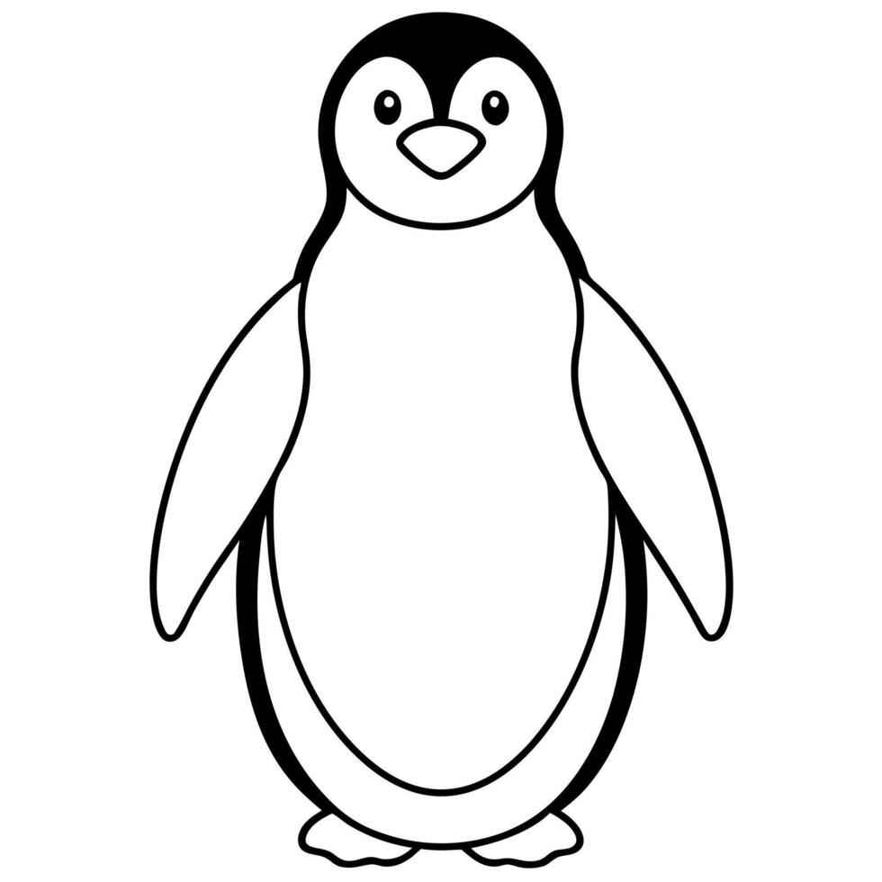 penguin, illustration line art vector