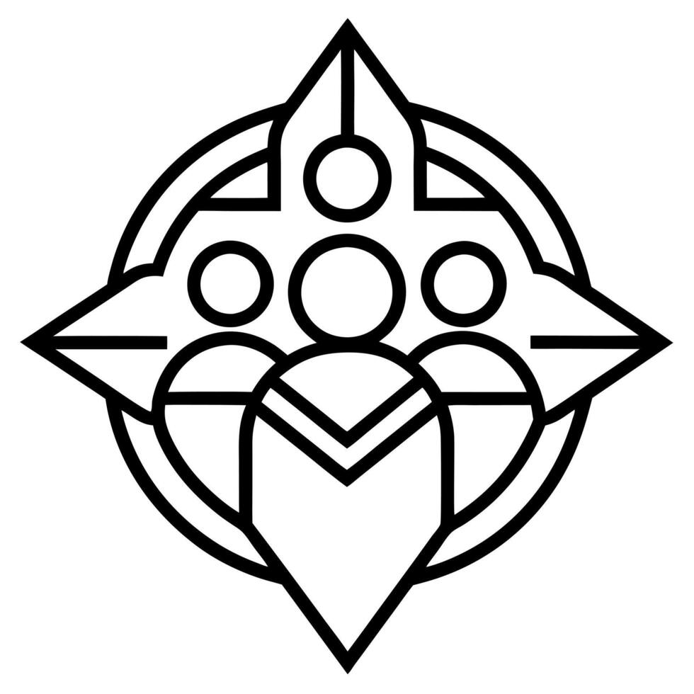 emblem, illustration line art vector