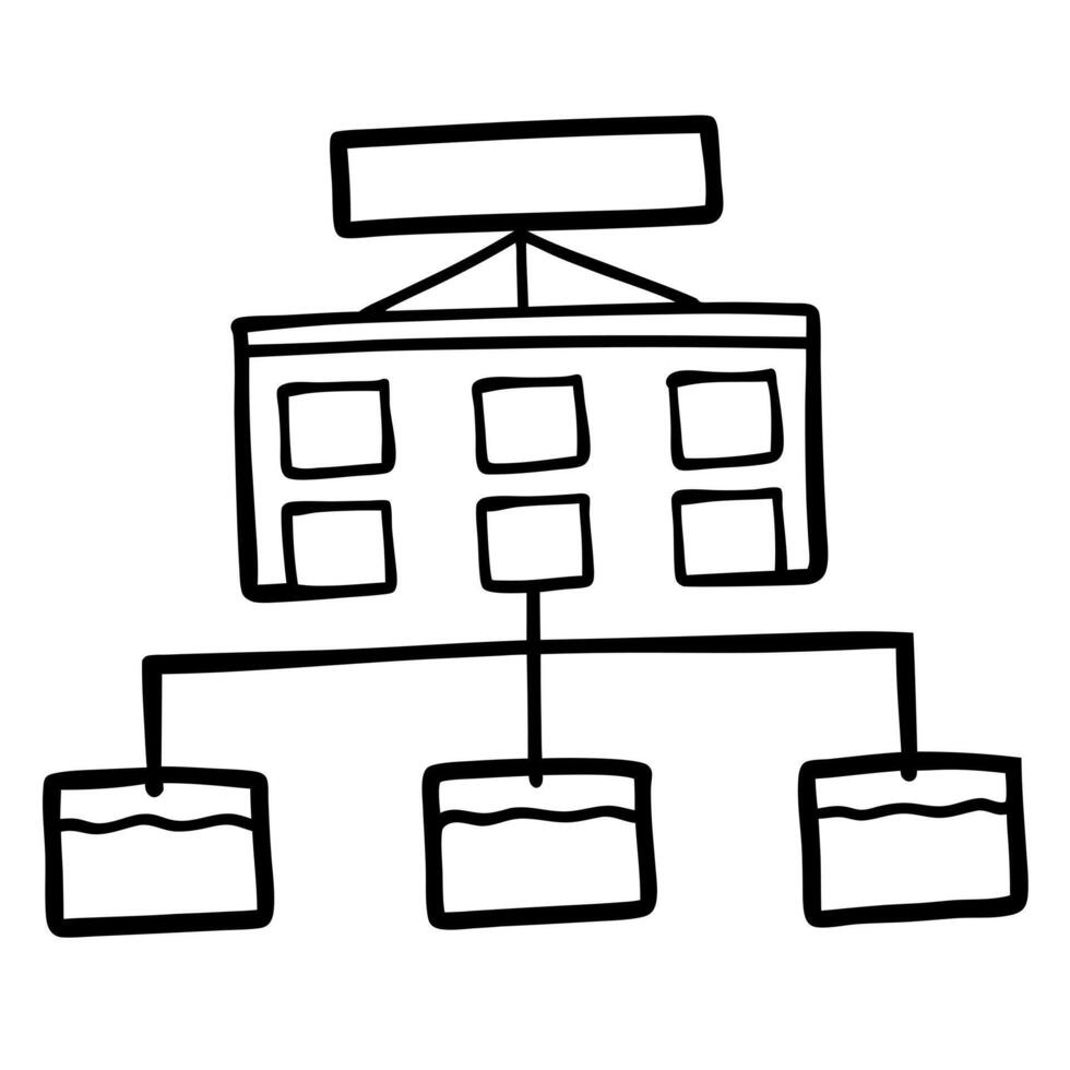 preparation of the scheme of the planning organization of the land plot, illustration line vector