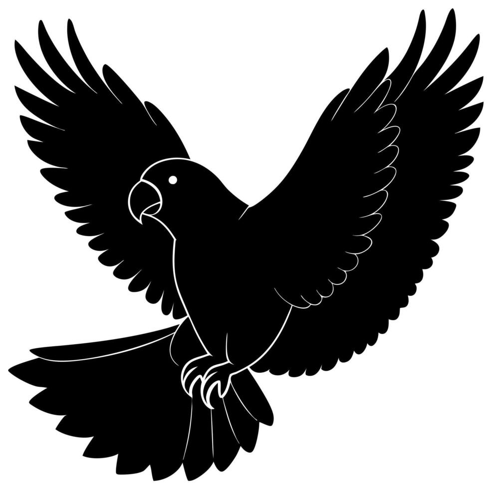 australian king-parrot flying, illustration line art vector