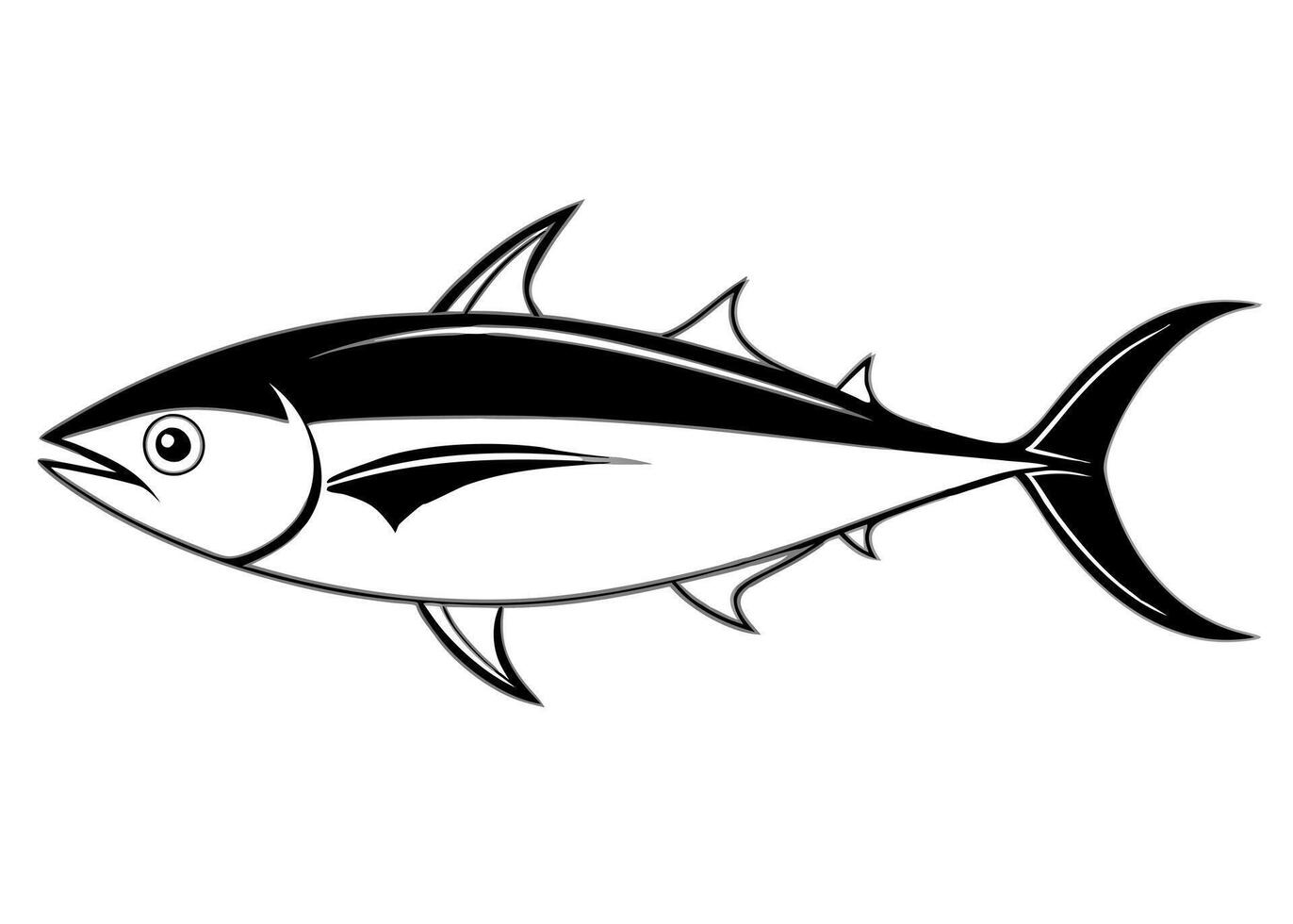 tuna silhouette illustration, illustration line art vector