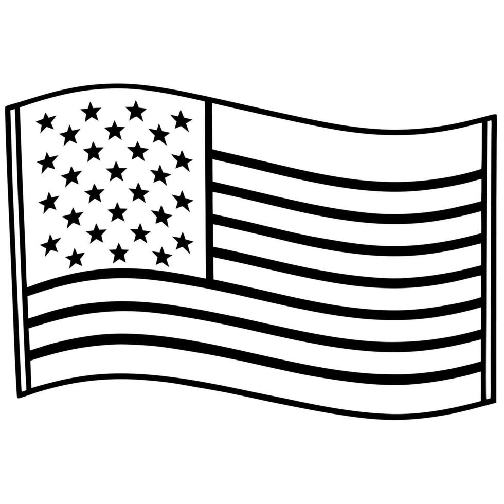 american usa flag clipart illustration, illustration line art vector