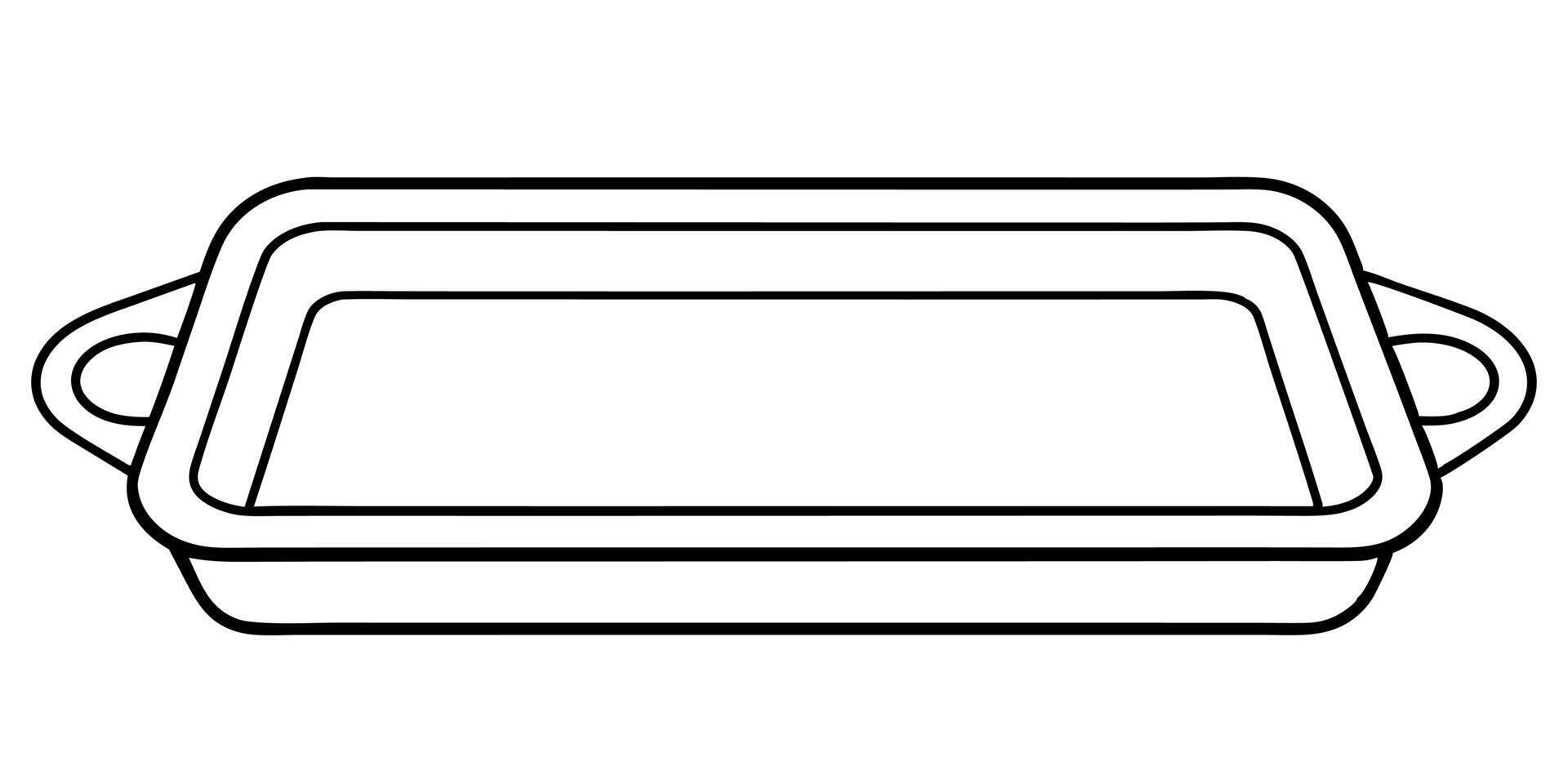 baking sheet, illustration line art vector