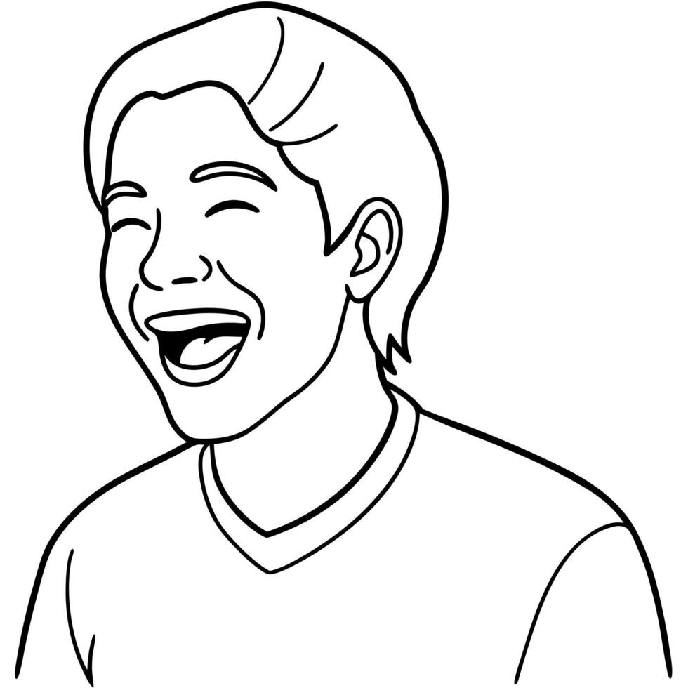 laughs, illustration line art vector