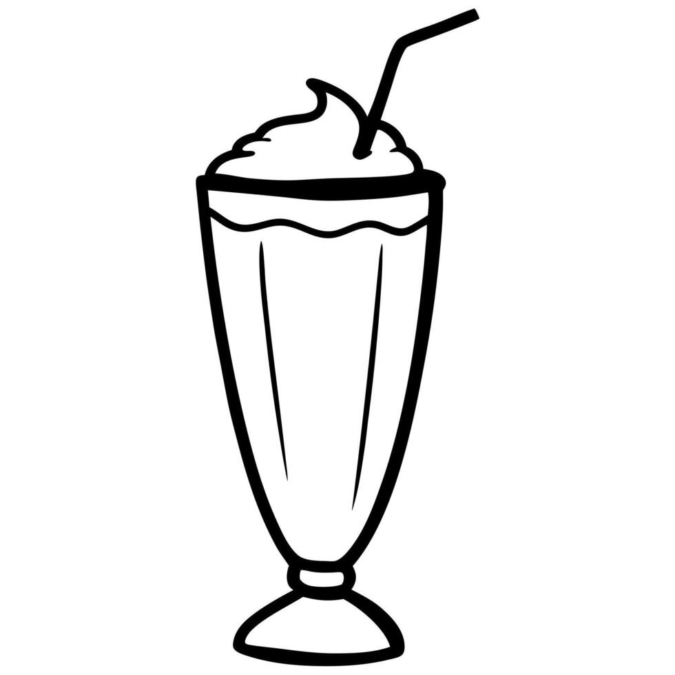 milkshake, illustration line art vector