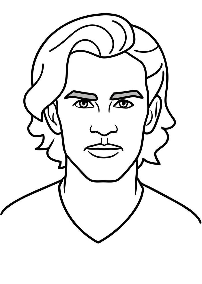 antoine griezmann, illustration line art vector