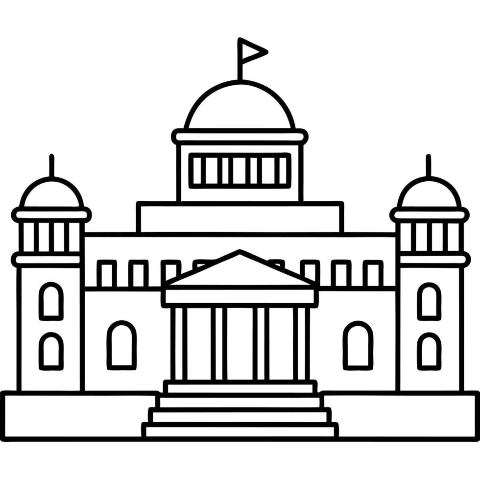 embassy, illustration line art vector