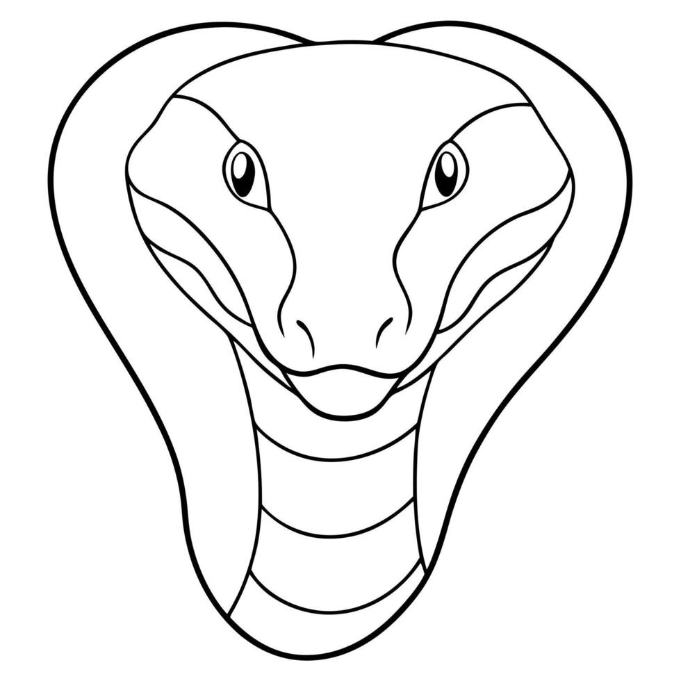 a copperhead snake head with white background, illustration line art vector