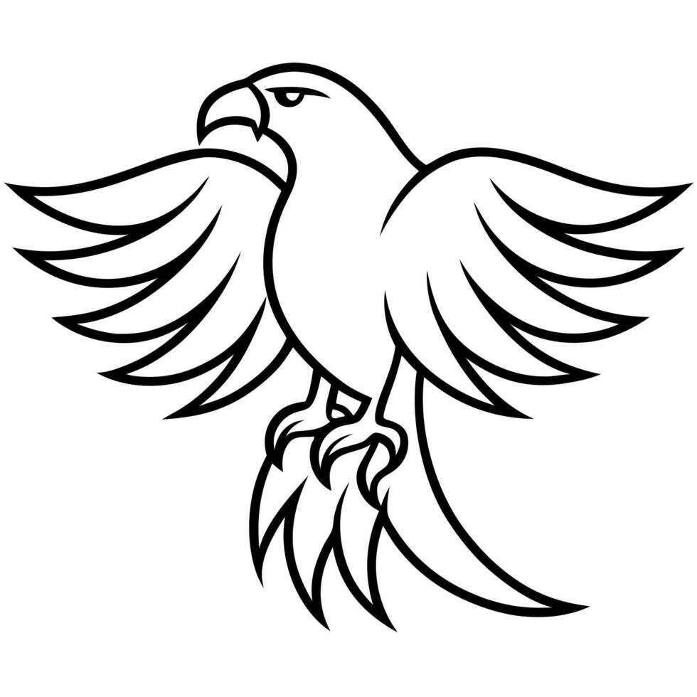 eagle bird logo icon, illustration line art vector