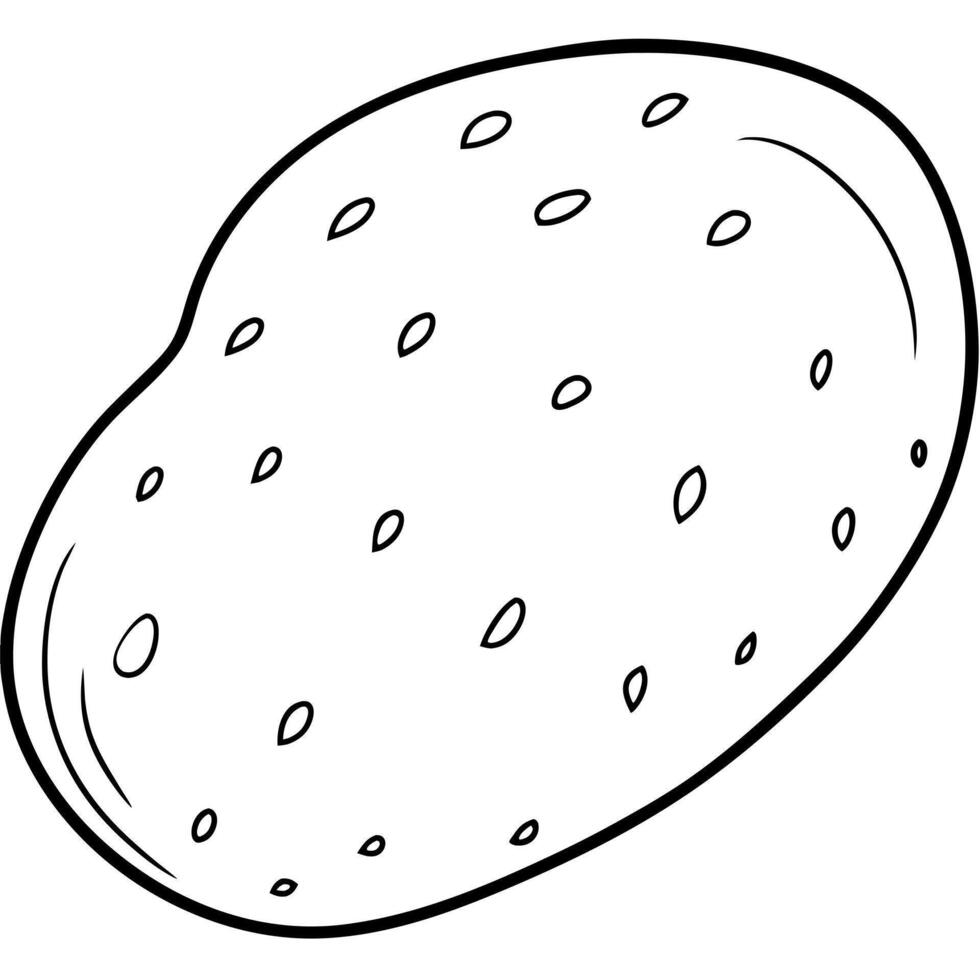 potatoe, illustration line art vector