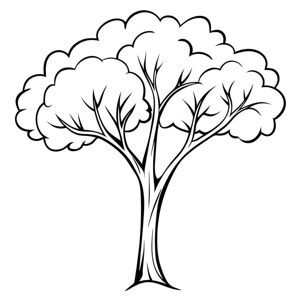 minimalist tree, illustration line art vector