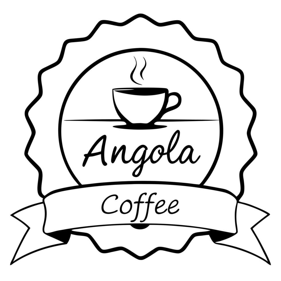 crie um logo com o nome angola coffee, illustration line art vector