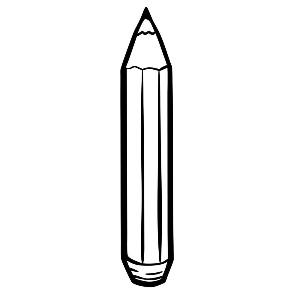 pencil icon, illustration line art vector