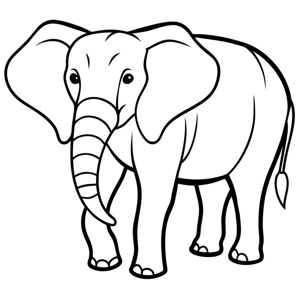 elephant, illustration line art vector