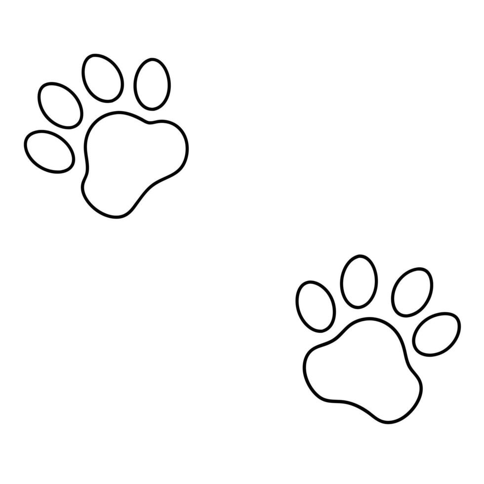 dog tracks, illustration line art vector