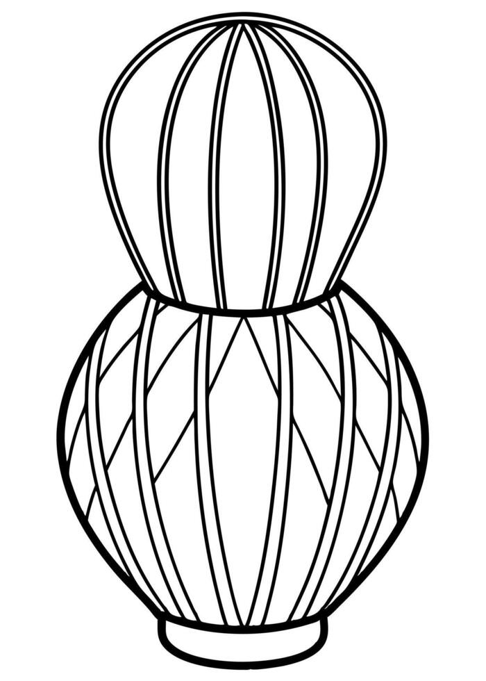 a coloring page of an rattan with no color just black lines, illustration line art vector
