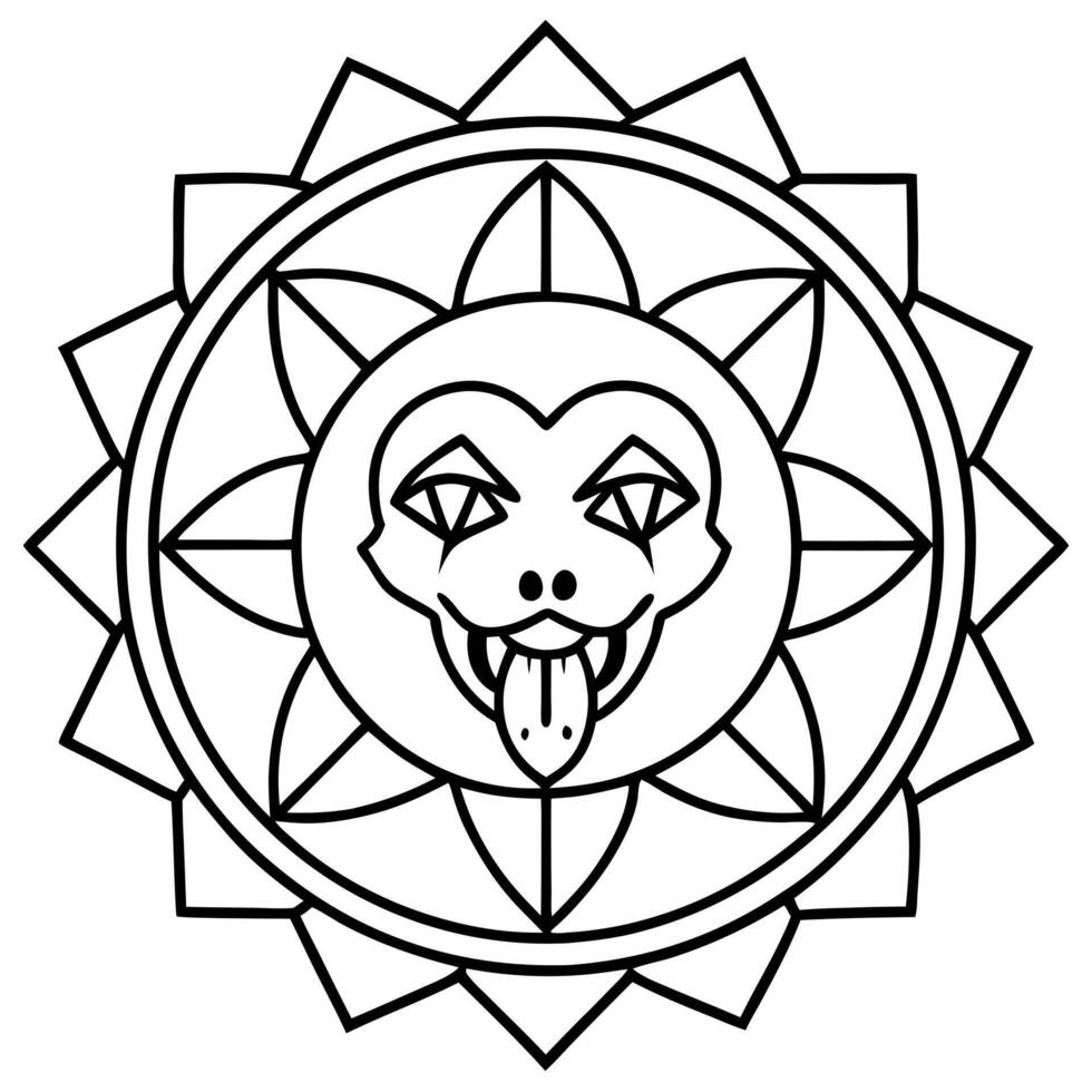 vampire bloody mandala, illustration line art vector