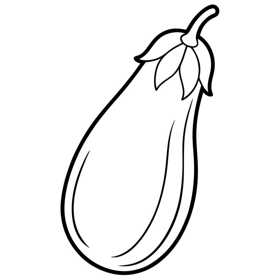 cartoon eggplant, illustration line art vector