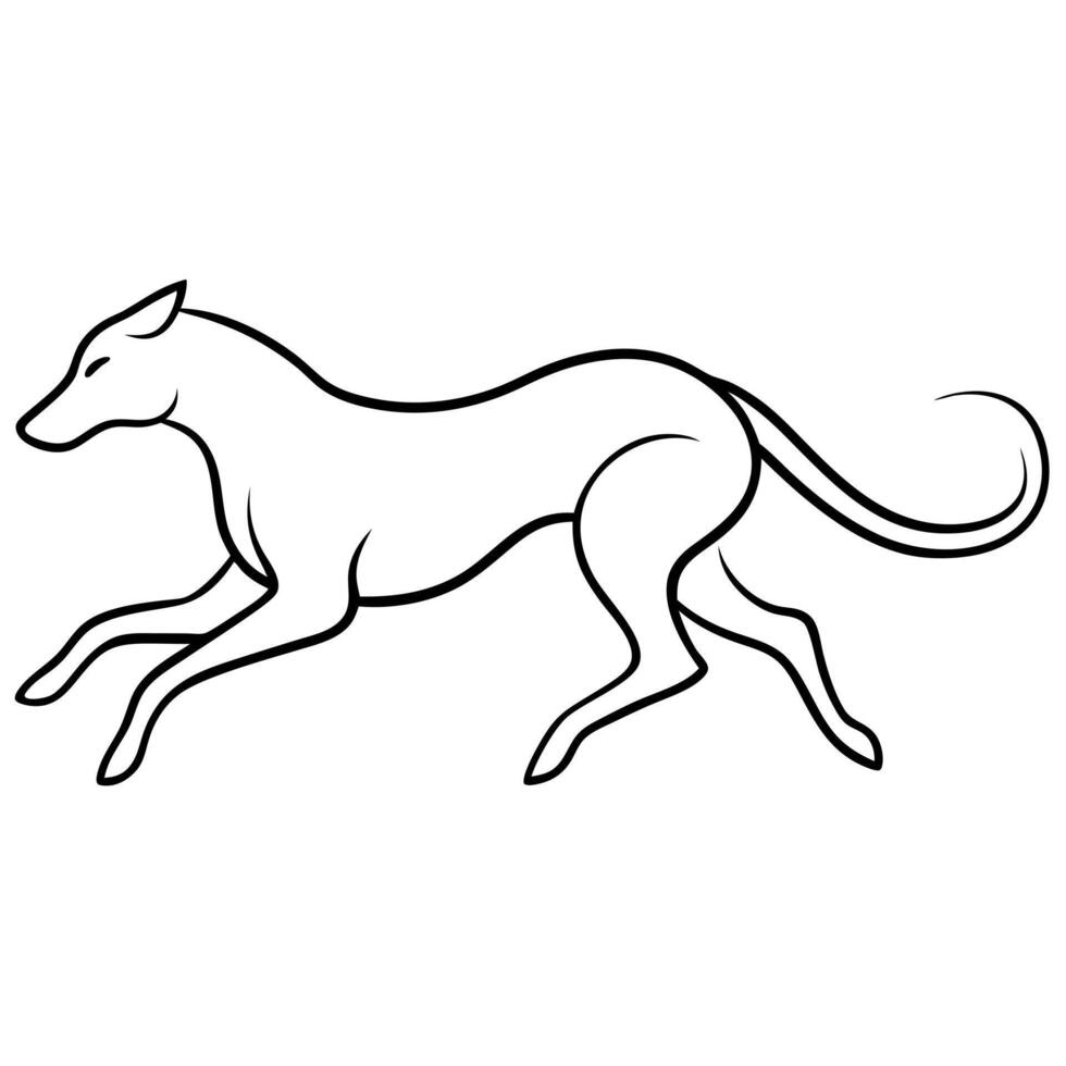 flowing lines that trace the silhouette of a running animal, capturing its movement, vector