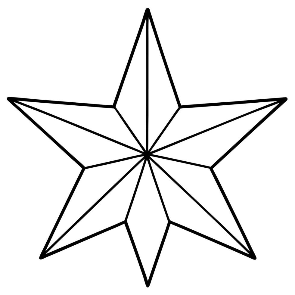 coloring page for kids, bold line art, christmas star, illustration line art vector