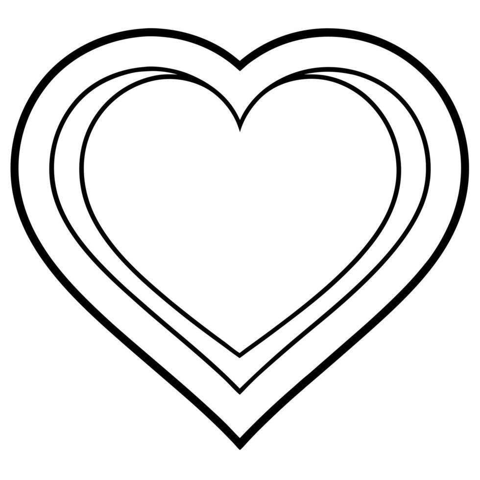 heart, illustration line art vector
