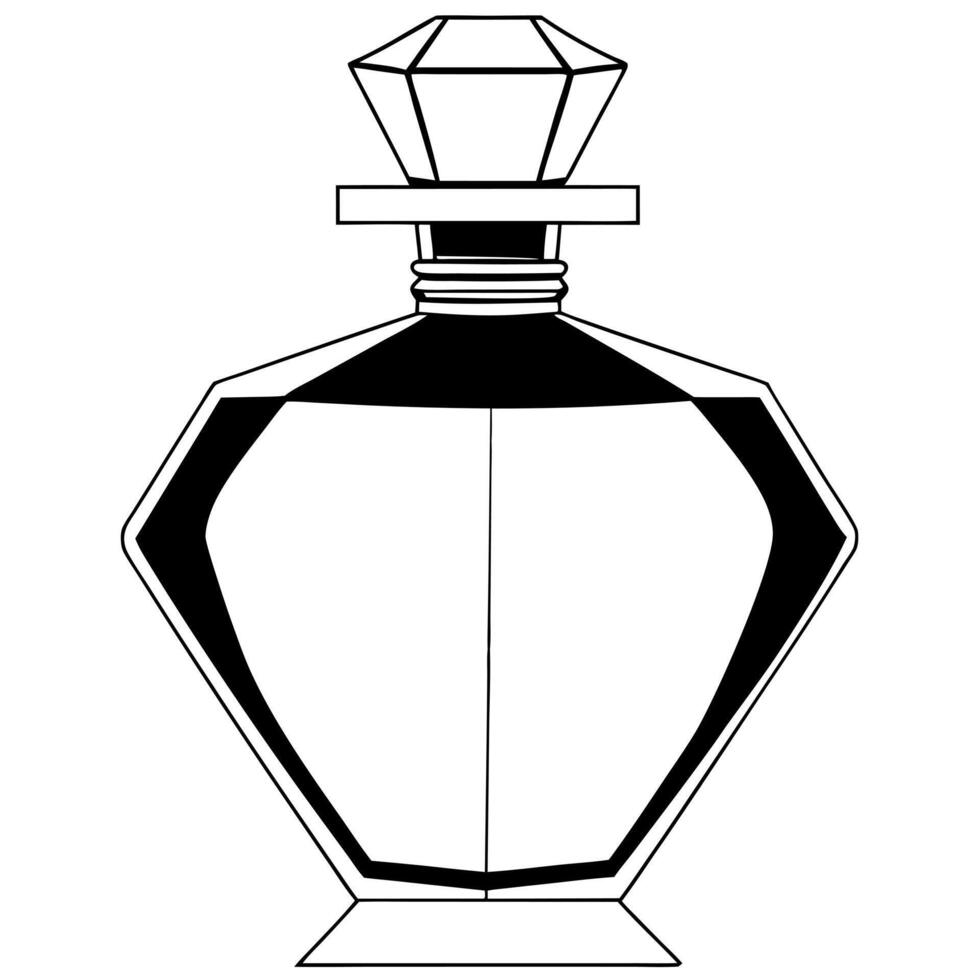 luxury perfume bottle, illustration line art vector