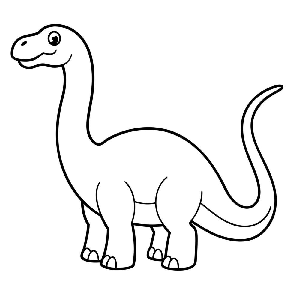 cute dinosaur coloring page dreadnoughtus, illustration line art vector