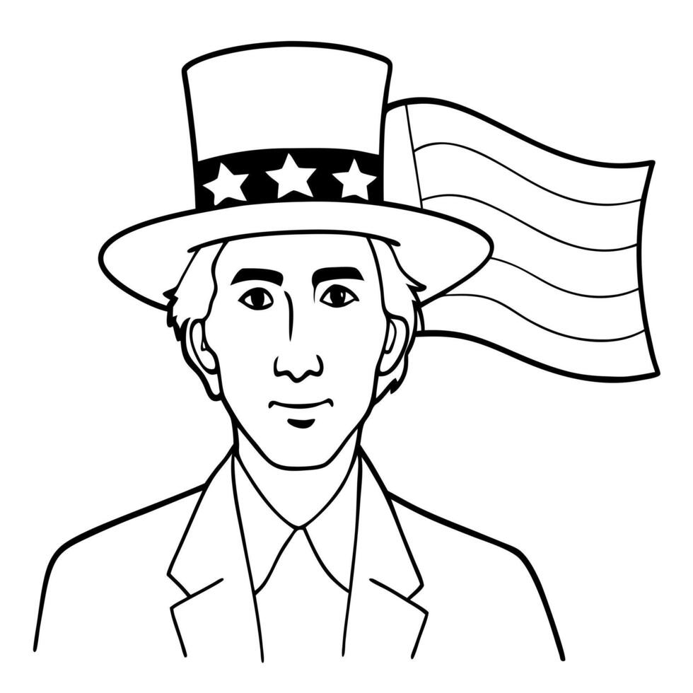 patriotic, illustration line art vector